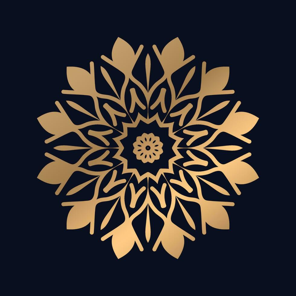 Elegant mandala background with golden arabesque pattern gold color Vector. vector