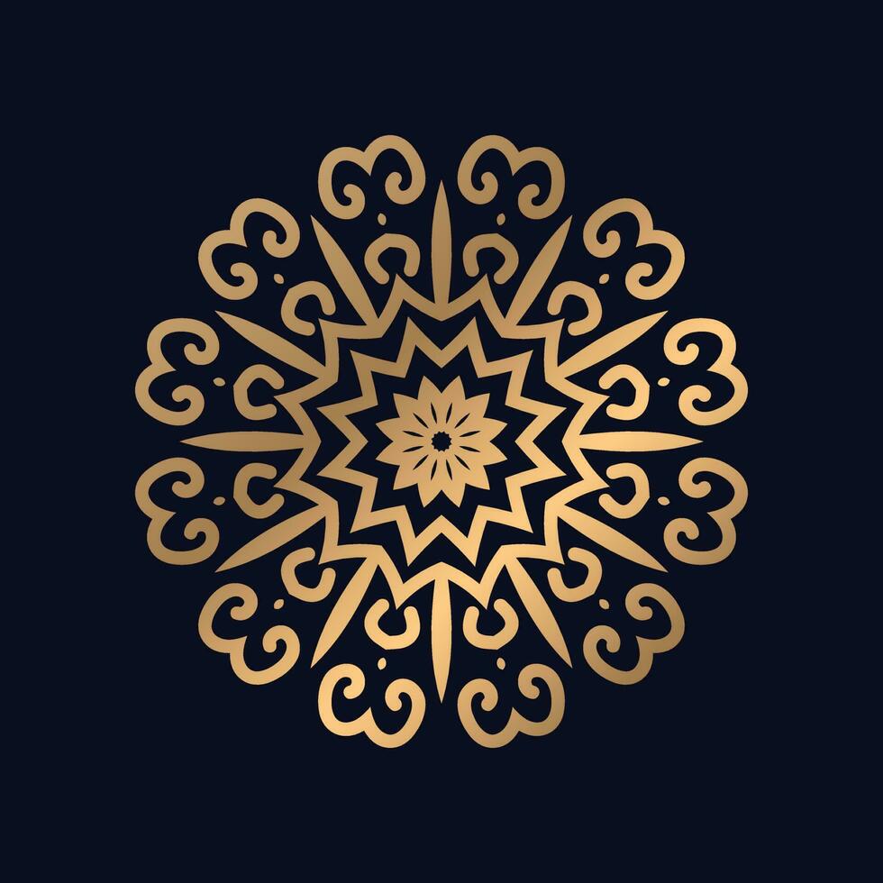 Luxury mandala background with golden arabesque pattern gold color Vector