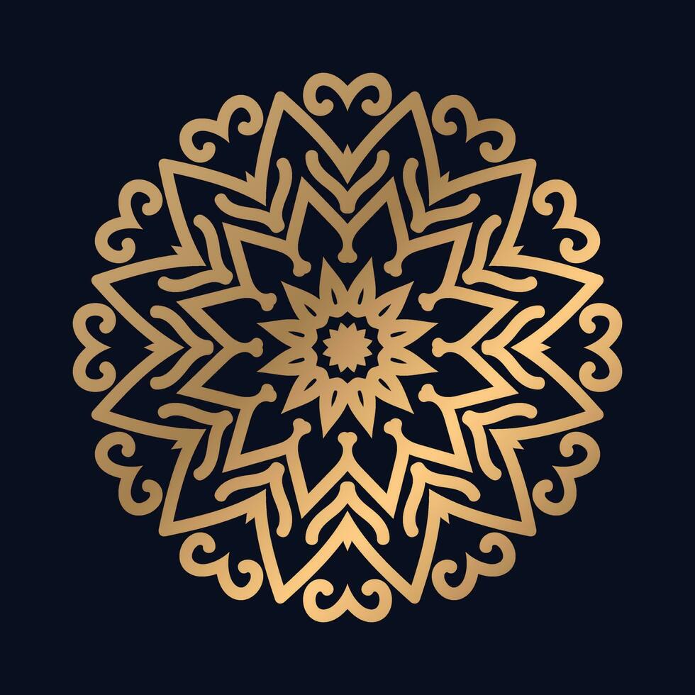 Luxury golden color mandala design background vector illustration