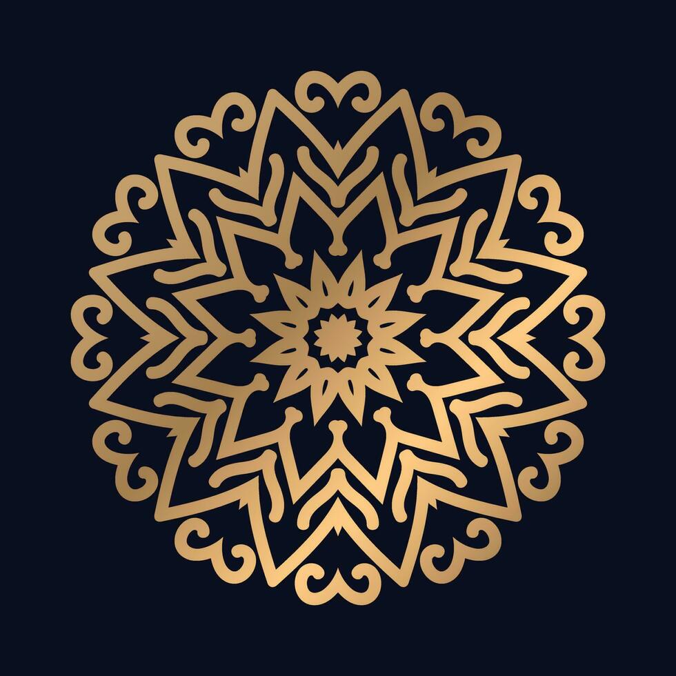 Luxury golden color mandala design background vector illustration