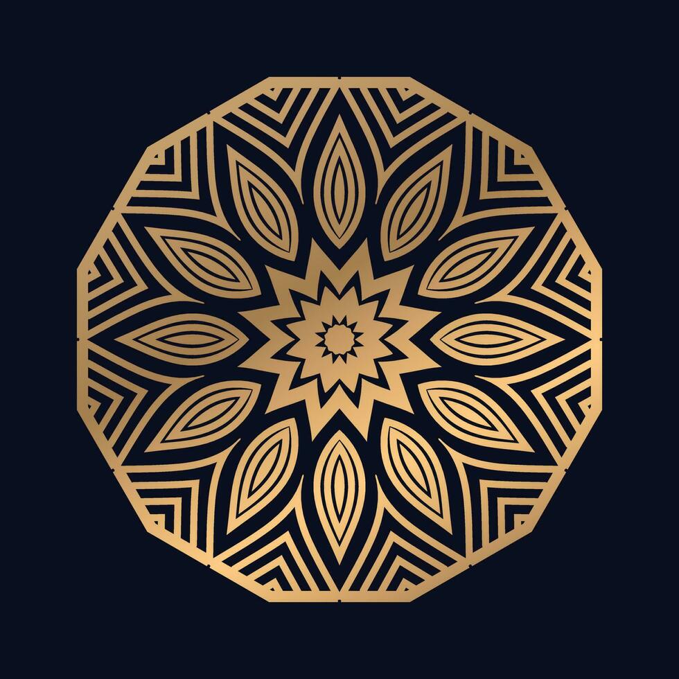 Premium golden color ornamental mandala design background vector