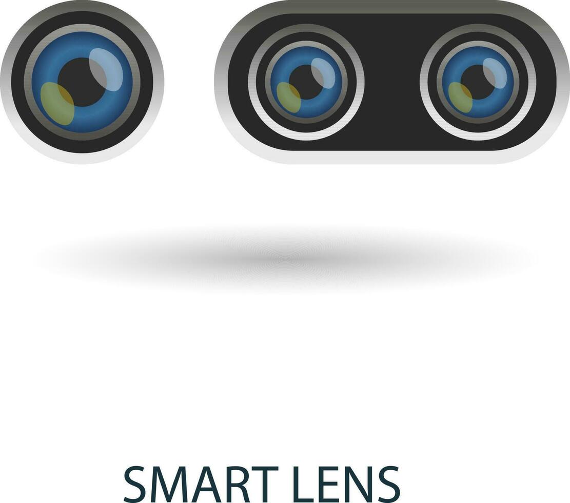 Smart Lens icon. 3d illustration from artificial intelligence collection. Creative Smart Lens 3d icon for web design, templates, infographics and more vector