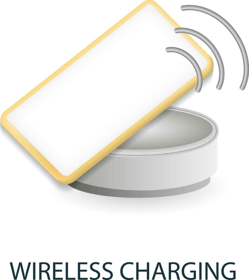 Wireless Charging icon. 3d illustration from artificial intelligence collection. Creative Wireless Charging 3d icon for web design, templates, infographics and more vector