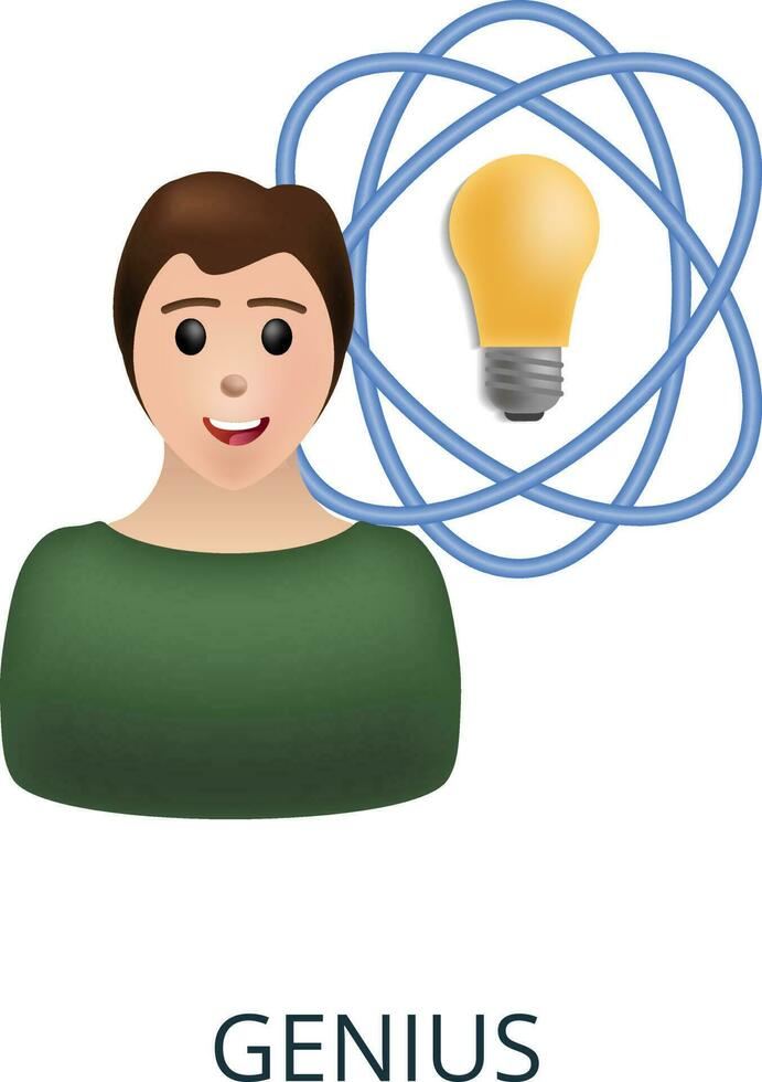 Genius icon. 3d illustration from personal productivity collection. Creative Genius 3d icon for web design, templates, infographics and more vector