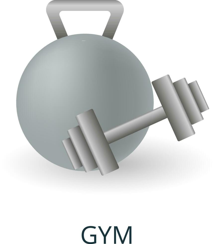 gimnasio icono. 3d ilustración desde pequeño negocio recopilación. creativo gimnasio 3d icono para web diseño, plantillas, infografia y más vector