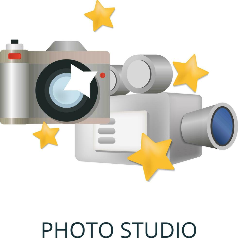 Photo Studio icon. 3d illustration from small business collection. Creative Photo Studio 3d icon for web design, templates, infographics and more vector