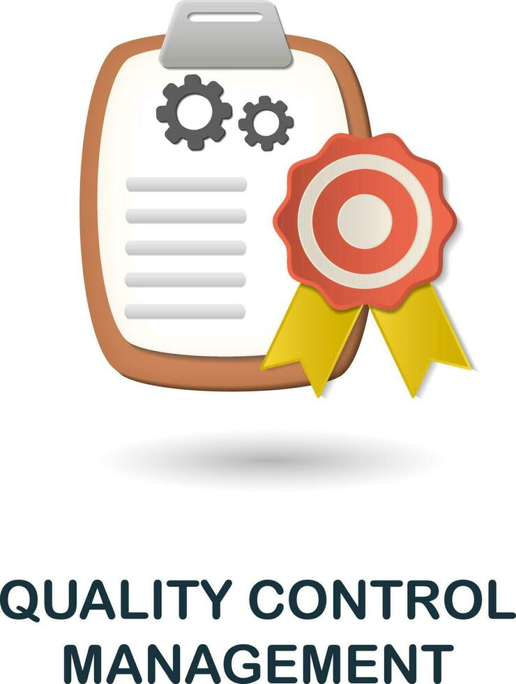 Quality Control Management icon. 3d illustration from company management collection. Creative Quality Control Management 3d icon for web design, templates, infographics and more vector