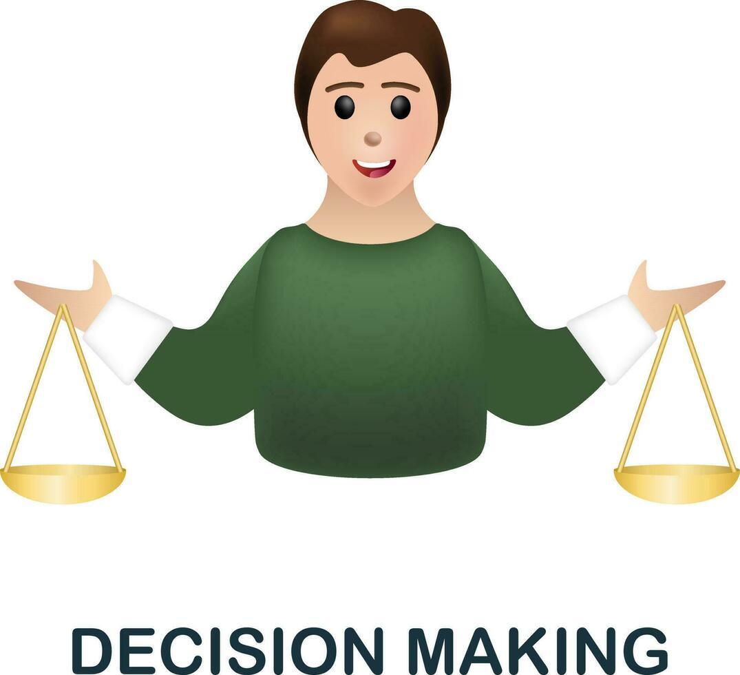 Decision Making icon. 3d illustration from corporate development collection. Creative Decision Making 3d icon for web design, templates, infographics and more vector