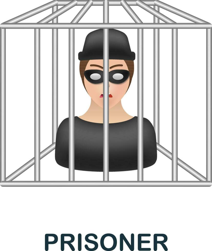 Prisoner icon. 3d illustration from crime collection. Creative Prisoner 3d icon for web design, templates, infographics and more vector