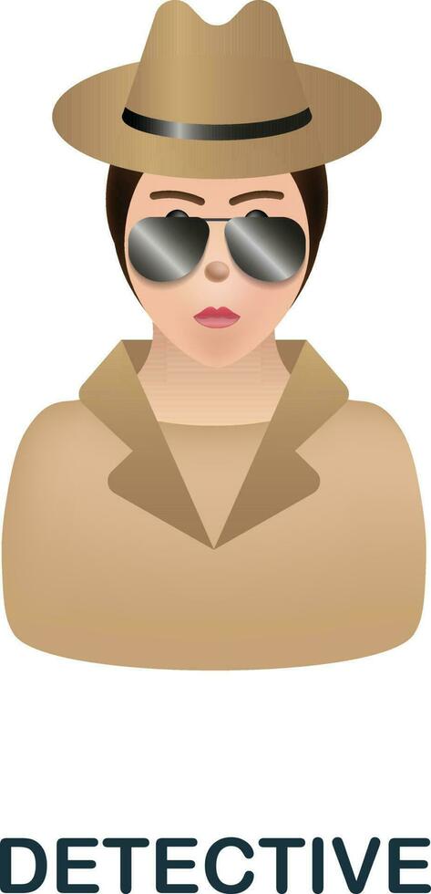 Detective icon. 3d illustration from crime collection. Creative Detective 3d icon for web design, templates, infographics and more vector