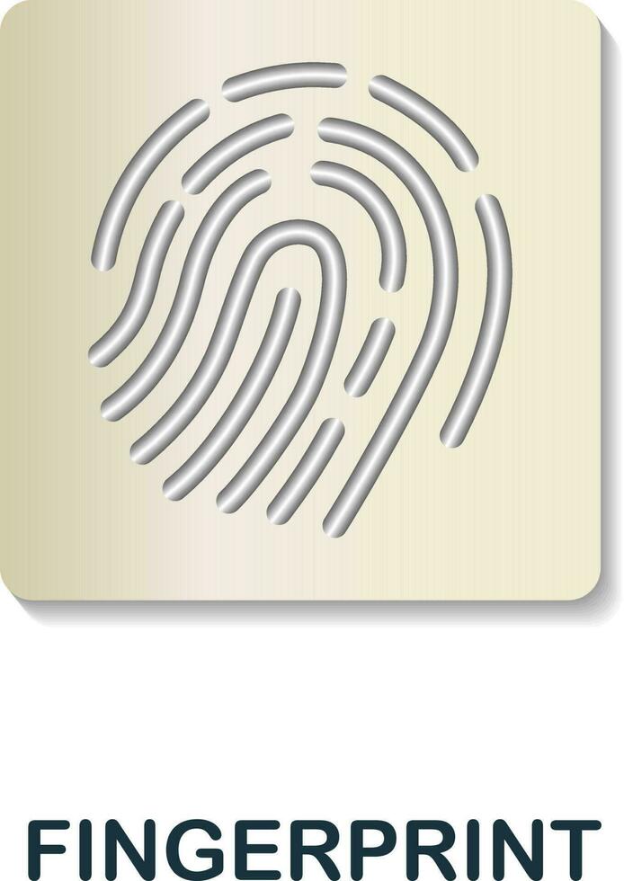 Fingerprint icon. 3d illustration from crime collection. Creative Fingerprint 3d icon for web design, templates, infographics and more vector