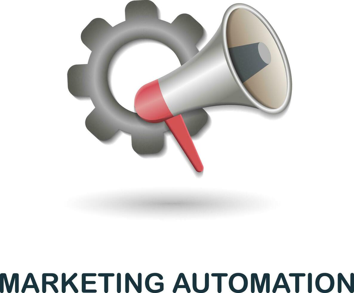 Marketing Automation icon. 3d illustration from customer relationship collection. Creative Marketing Automation 3d icon for web design, templates, infographics and more vector