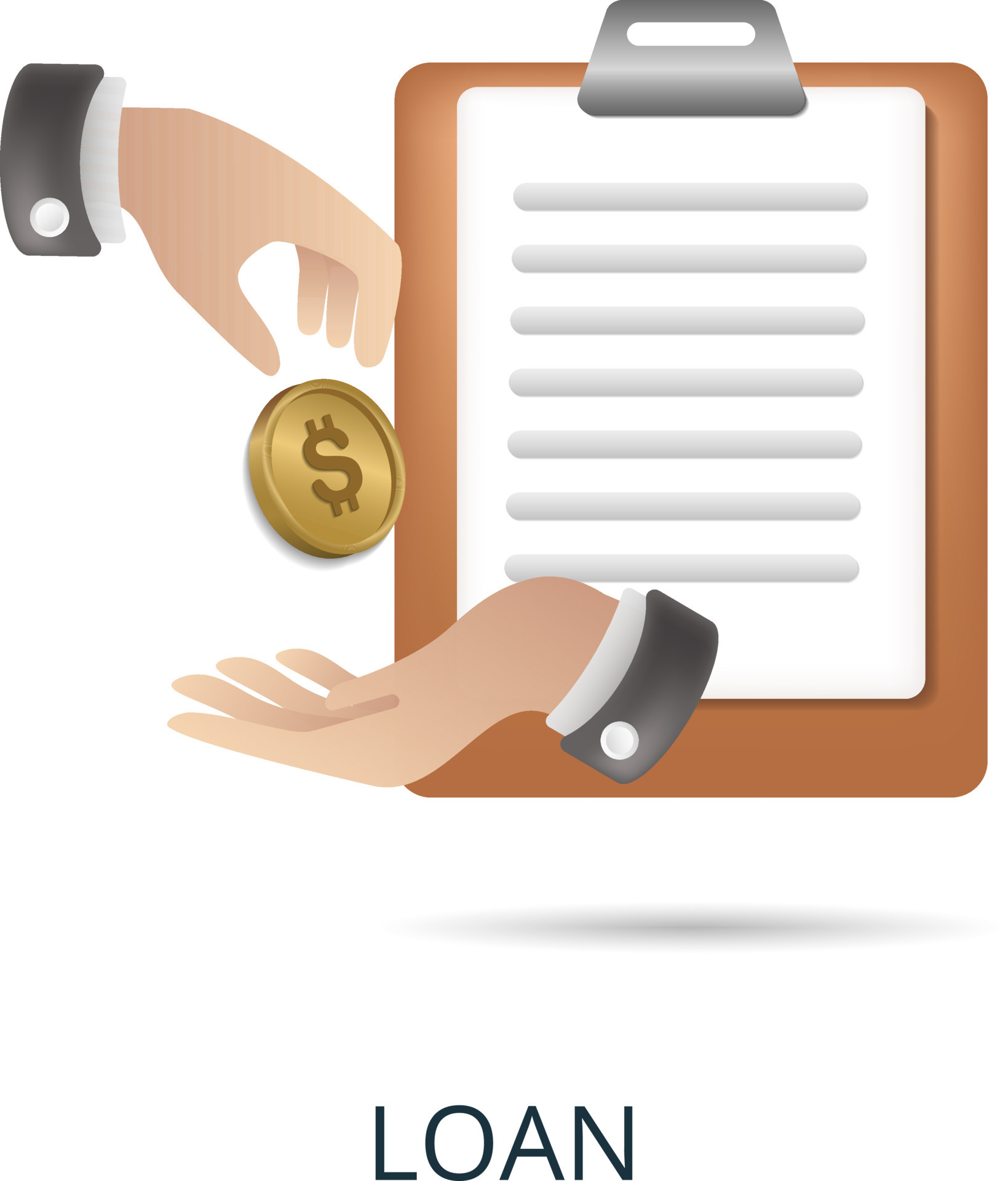 Loan icon. 3d illustration from banking collection. Creative Loan 3d