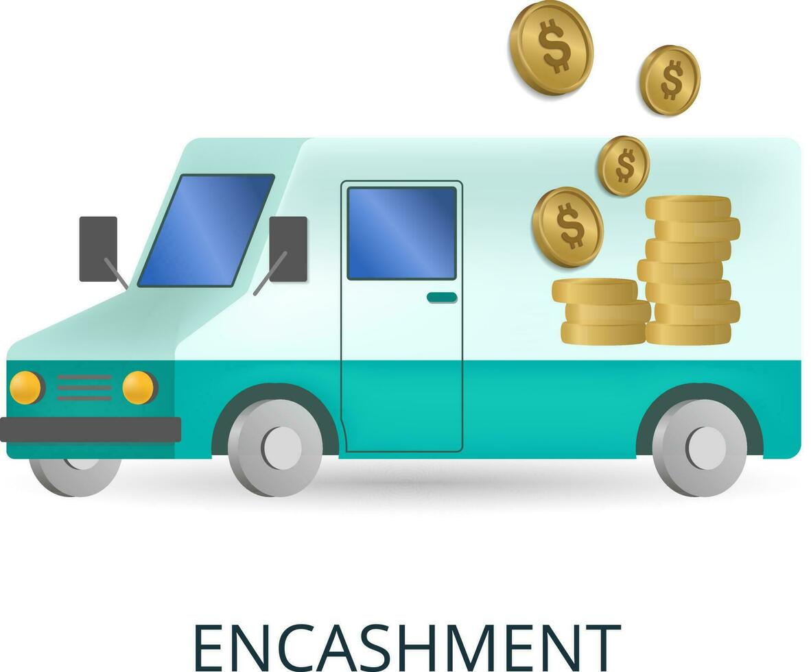 Encashment icon. 3d illustration from banking collection. Creative Encashment 3d icon for web design, templates, infographics and more vector