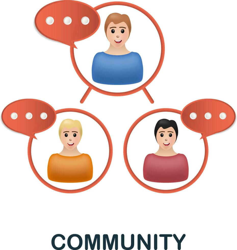Community icon. 3d illustration from blogger collection. Creative Community 3d icon for web design, templates, infographics and more vector