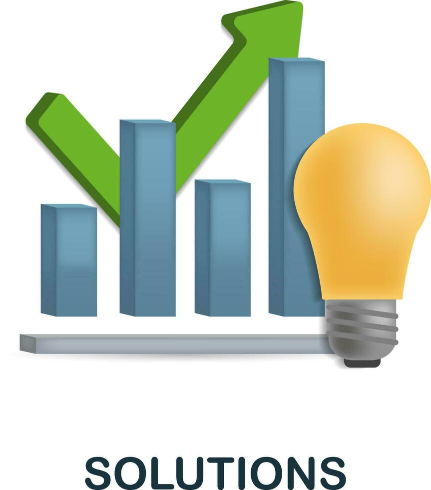 Solutions icon. 3d illustration from brain procces collection. Creative Solutions 3d icon for web design, templates, infographics and more vector