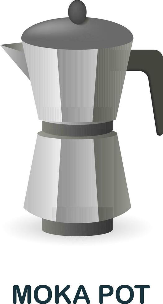Moka Pot icon. 3d illustration from coffee collection. Creative Moka Pot 3d icon for web design, templates, infographics and more vector