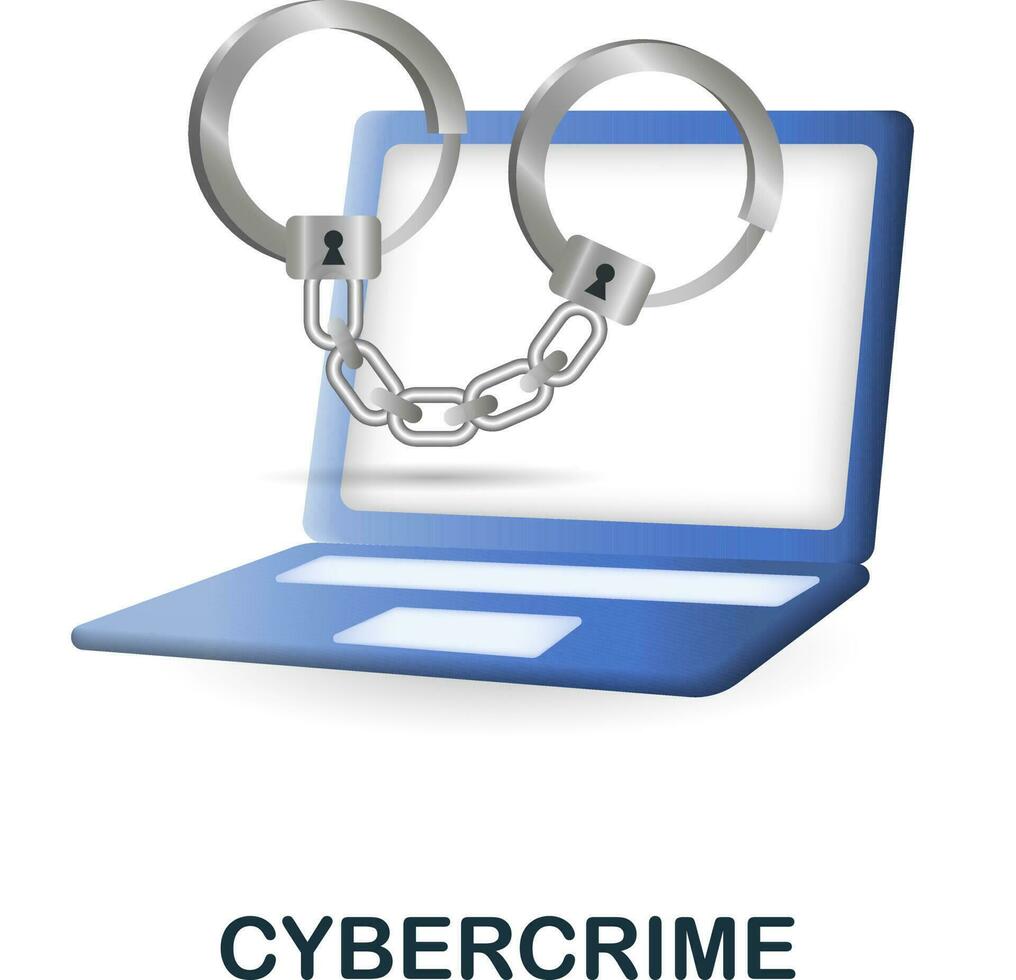 Cybercrime icon. 3d illustration from cybercrime collection. Creative Cybercrime 3d icon for web design, templates, infographics and more vector