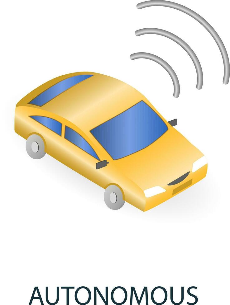 Autonomous icon. 3d illustration from artificial intelligence collection. Creative Autonomous 3d icon for web design, templates, infographics and more vector