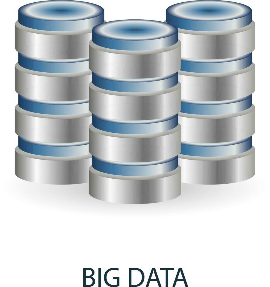 Big Data icon. 3d illustration from artificial intelligence collection. Creative Big Data 3d icon for web design, templates, infographics and more vector