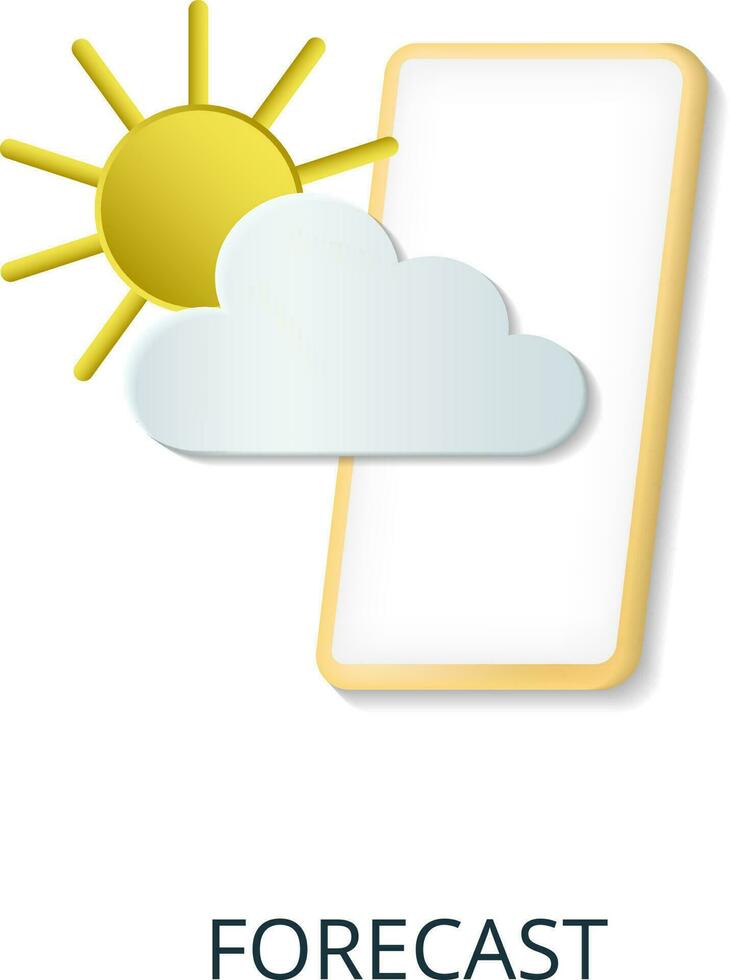 Forecast icon. 3d illustration from internet of things collection. Creative Forecast 3d icon for web design, templates, infographics and more vector