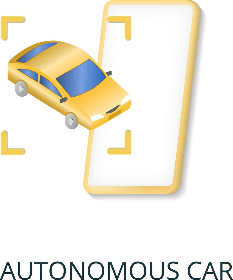 Autonomous Car icon. 3d illustration from internet of things collection. Creative Autonomous Car 3d icon for web design, templates, infographics and more vector