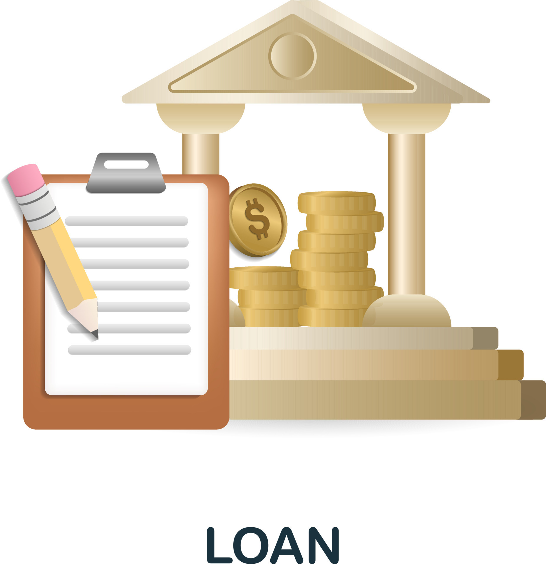 Loan icon. 3d illustration from business training collection. Creative