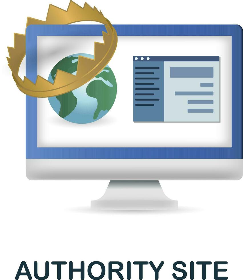 Authority Site icon. 3d illustration from affiliate marketing collection. Creative Authority Site 3d icon for web design, templates, infographics and more vector