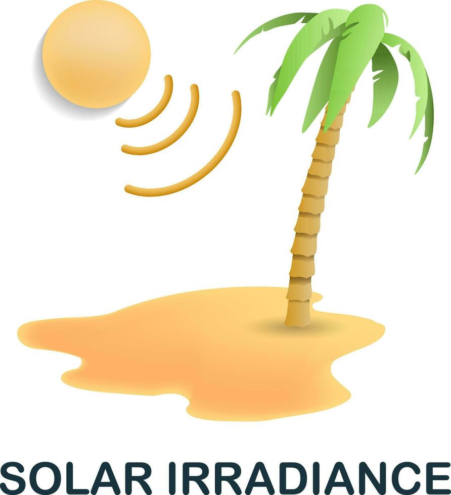 Solar Irradiance icon. 3d illustration from climate change collection. Creative Solar Irradiance 3d icon for web design, templates, infographics and more vector