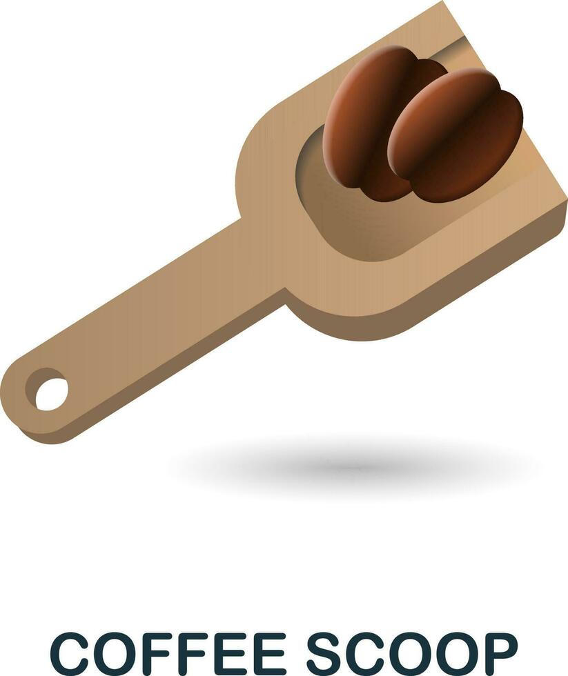 Coffee Scoop icon. 3d illustration from coffee collection. Creative Coffee Scoop 3d icon for web design, templates, infographics and more vector