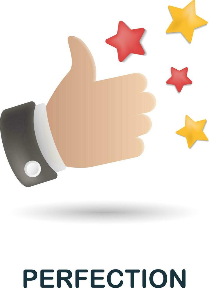 Perfection icon. 3d illustration from cognitive skills collection. Creative Perfection 3d icon for web design, templates, infographics and more vector