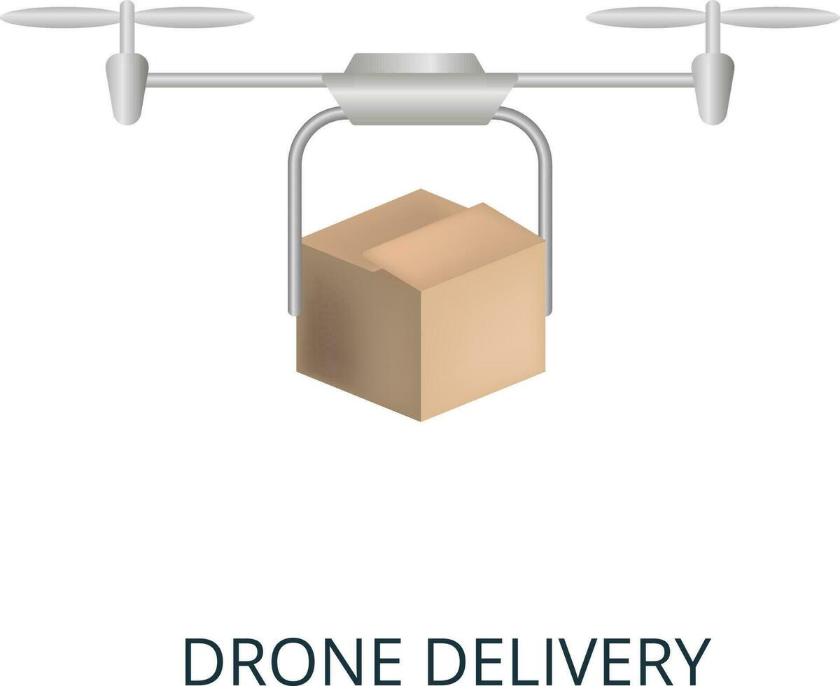 Drone Delivery icon. 3d illustration from internet of things collection. Creative Drone Delivery 3d icon for web design, templates, infographics and more vector