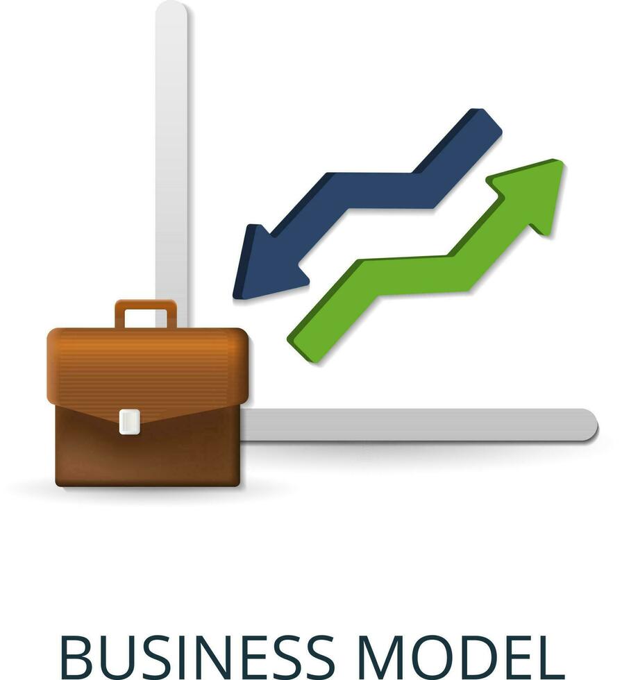 Business Model icon. 3d illustration from business plan collection. Creative Business Model 3d icon for web design, templates, infographics and more vector