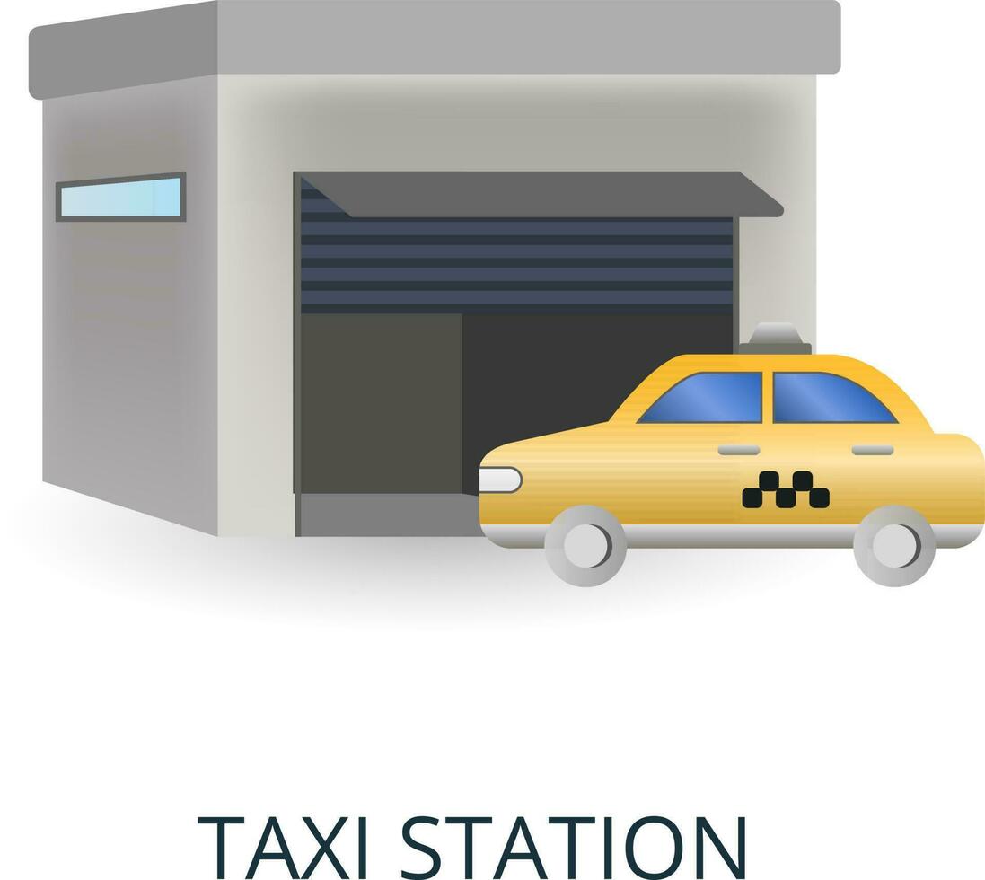 Taxi estación icono. 3d ilustración desde pequeño negocio recopilación. creativo Taxi estación 3d icono para web diseño, plantillas, infografia y más vector