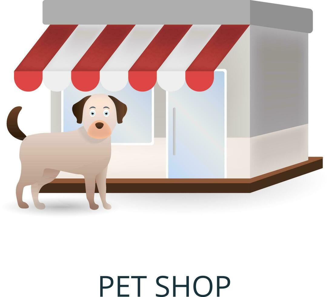 Pet Shop icon. 3d illustration from small business collection. Creative Pet Shop 3d icon for web design, templates, infographics and more vector