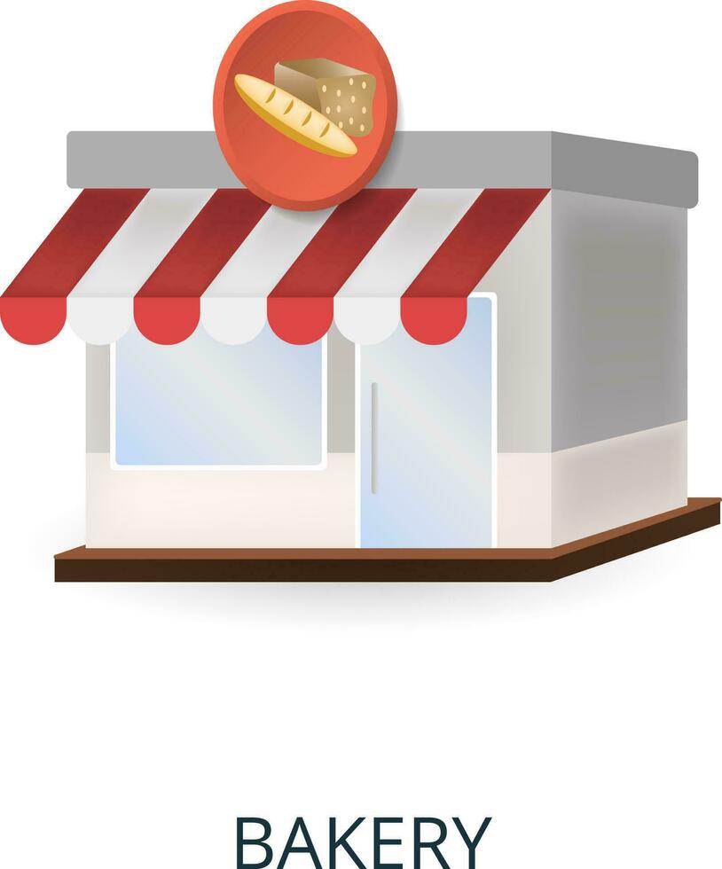 Bakery icon. 3d illustration from small business collection. Creative Bakery 3d icon for web design, templates, infographics and more vector