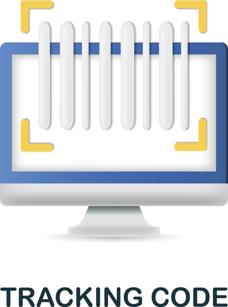 Tracking Code icon. 3d illustration from affiliate marketing collection. Creative Tracking Code 3d icon for web design, templates, infographics and more vector