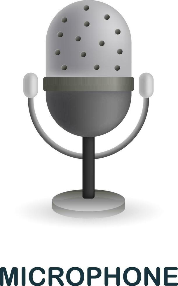 Microphone icon. 3d illustration from blogger collection. Creative Microphone 3d icon for web design, templates, infographics and more vector