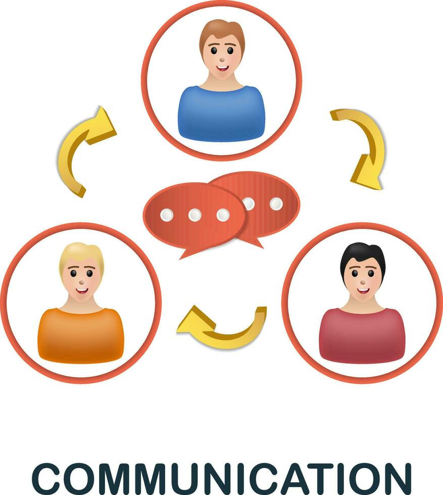Communication icon. 3d illustration from blogger collection. Creative Communication 3d icon for web design, templates, infographics and more vector