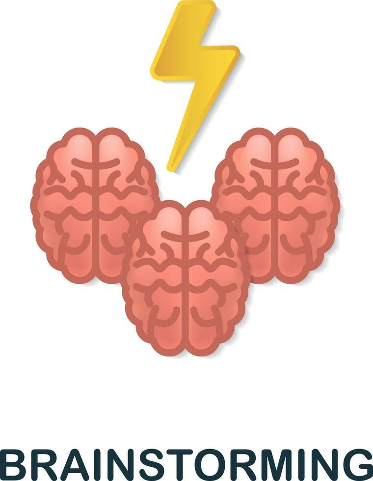 Brainstorming icon. 3d illustration from brain procces collection. Creative Brainstorming 3d icon for web design, templates, infographics and more vector