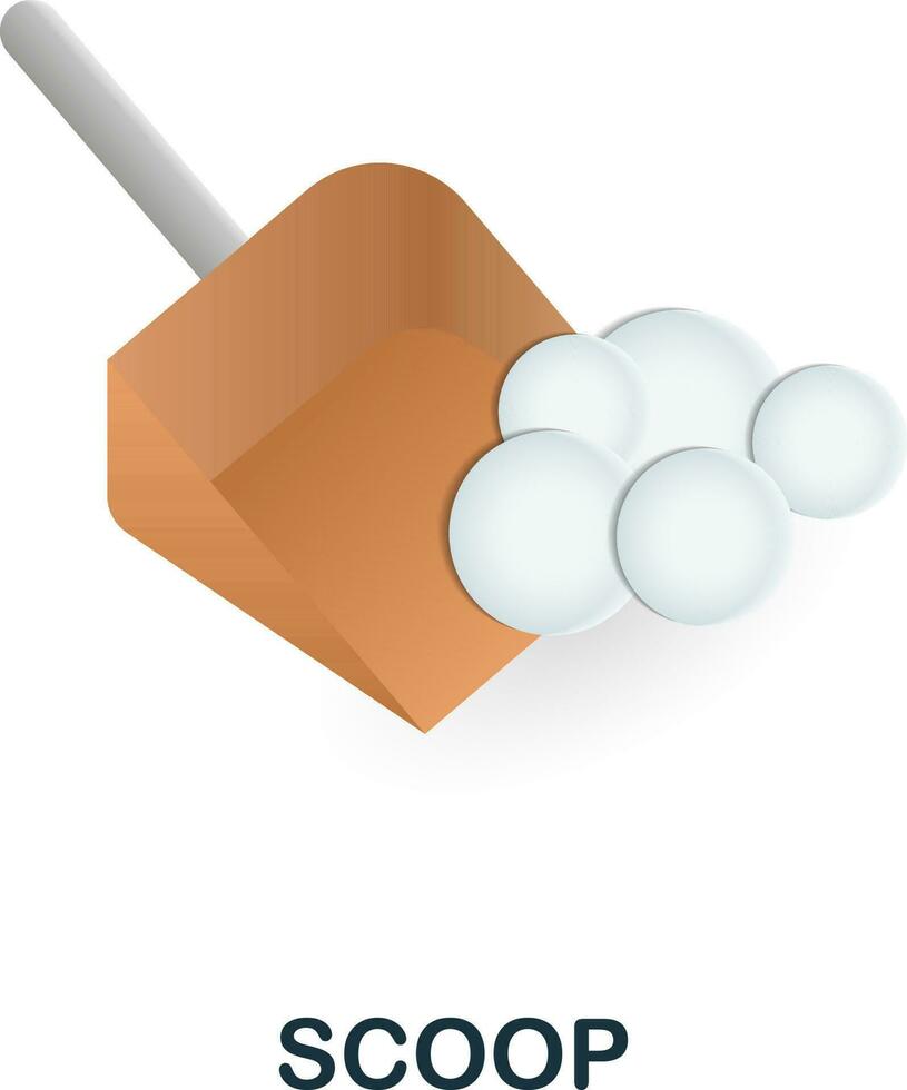 Scoop icon. 3d illustration from cleaning collection. Creative Scoop 3d icon for web design, templates, infographics and more vector