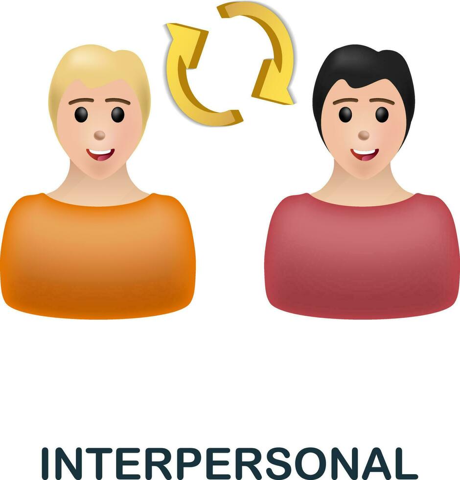 Interpersonal icon. 3d illustration from corporate development collection. Creative Interpersonal 3d icon for web design, templates, infographics and more vector