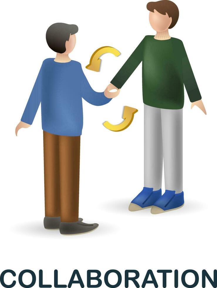 Collaboration icon. 3d illustration from crowdfunding collection. Creative Collaboration 3d icon for web design, templates, infographics and more vector