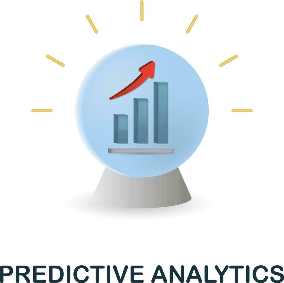 Predictive Analytics icon. 3d illustration from customer relationship collection. Creative Predictive Analytics 3d icon for web design, templates, infographics and more vector