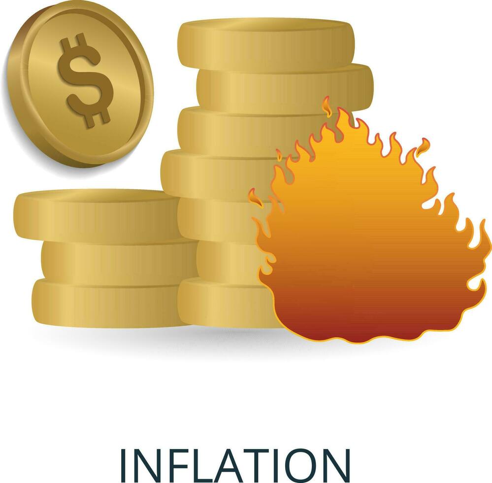 inflación icono. 3d ilustración desde económico crisis recopilación. creativo inflación 3d icono para web diseño, plantillas, infografia y más vector