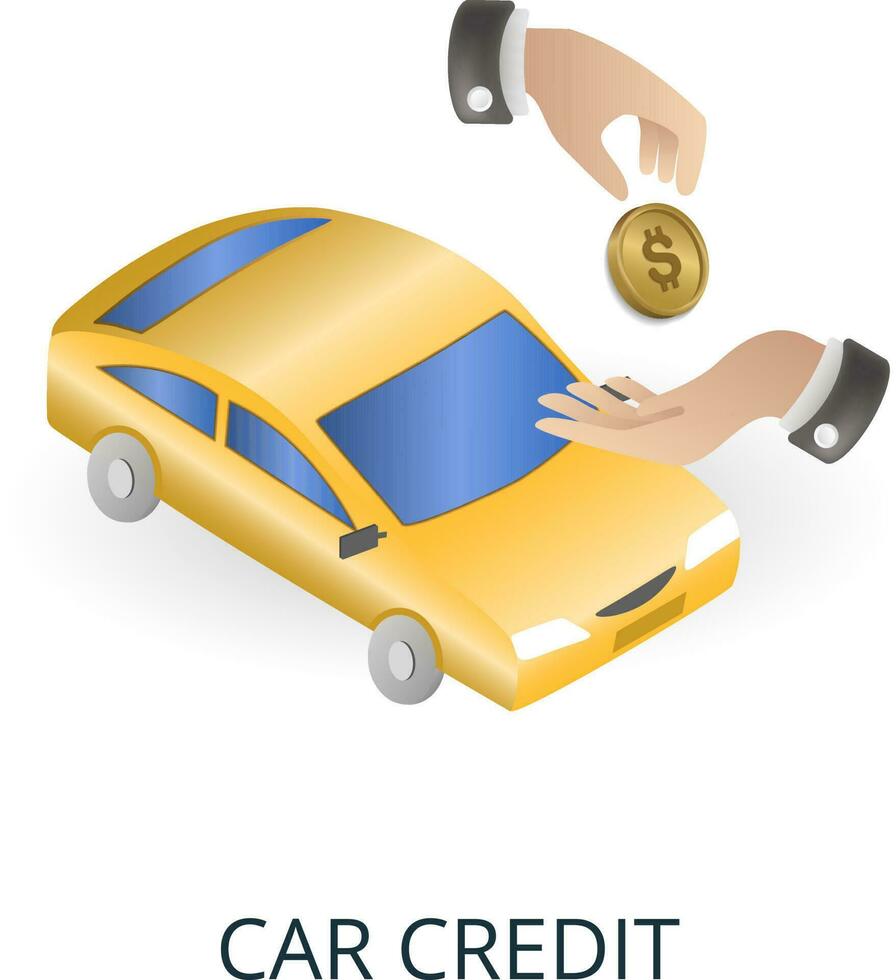 coche crédito icono. 3d ilustración desde bancario recopilación. creativo coche crédito 3d icono para web diseño, plantillas, infografia y más vector