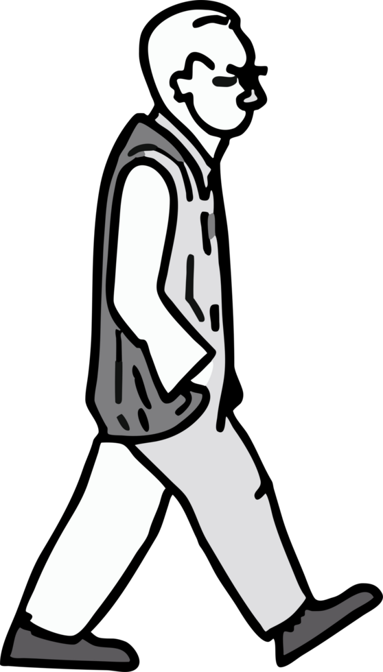 Old person is walking png graphic clipart design