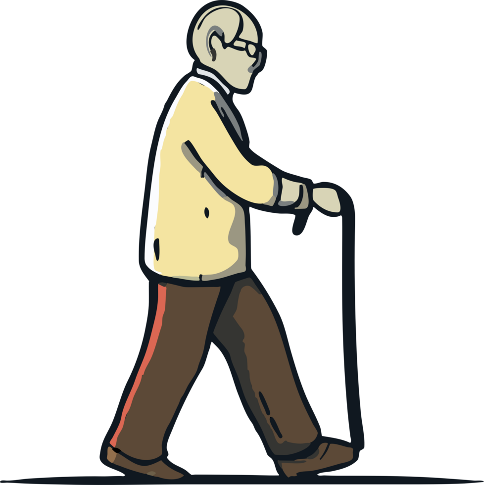 Old person is walking png graphic clipart design 23371234 PNG