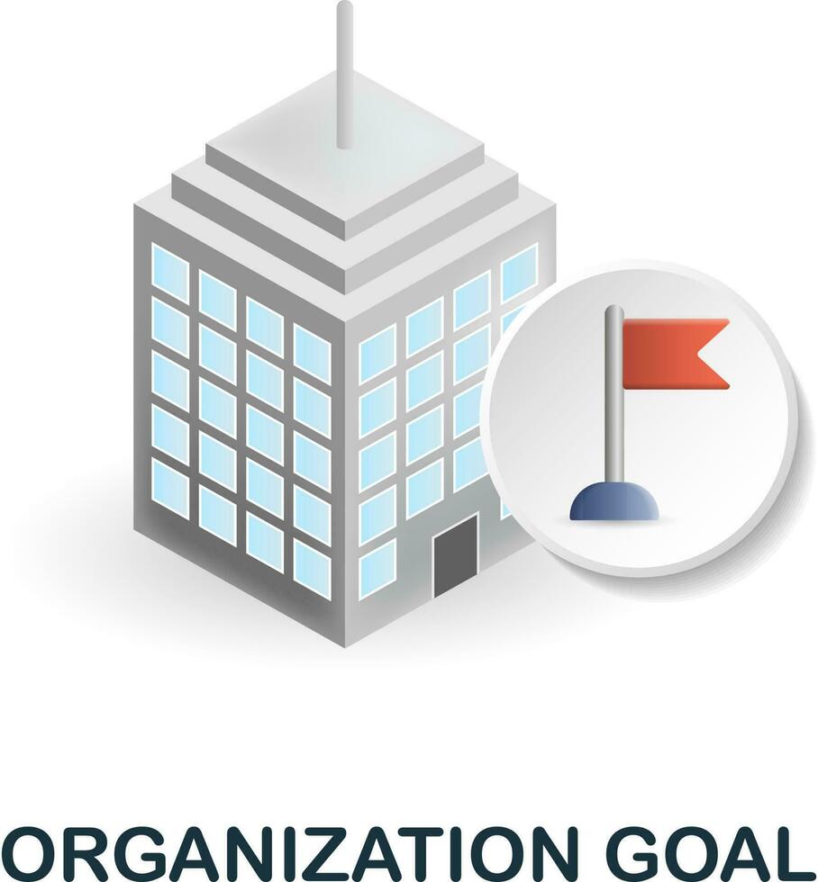 Organization Goal icon. 3d illustration from corporate development collection. Creative Organization Goal 3d icon for web design, templates, infographics and more vector