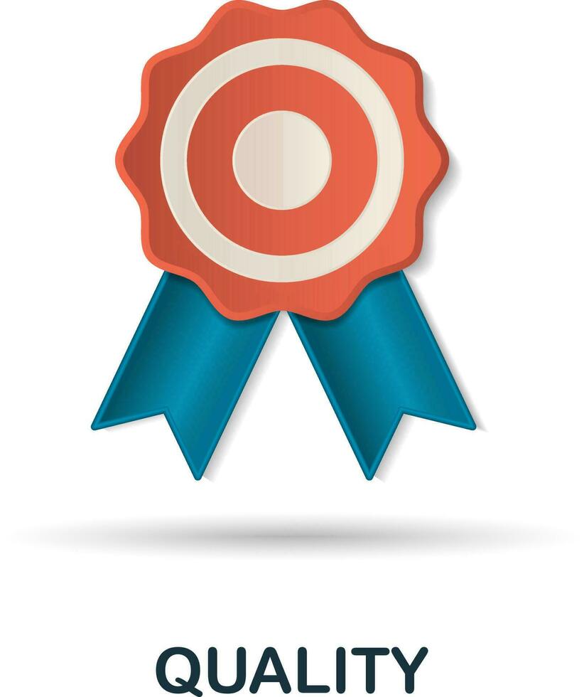 Quality icon. 3d illustration from company value collection. Creative Quality 3d icon for web design, templates, infographics and more vector